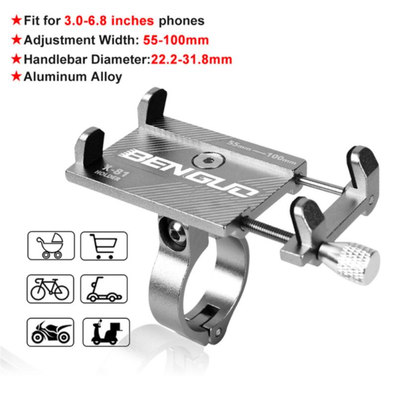 Support de Montage pour Téléphone Portable de Vélo Support de Guidon Support en Aluminium Accessoires de Vélo Pour 3.0-6.8