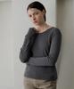 Bye Bye Seop Round Knit T-Shirt Charcoal [T54]