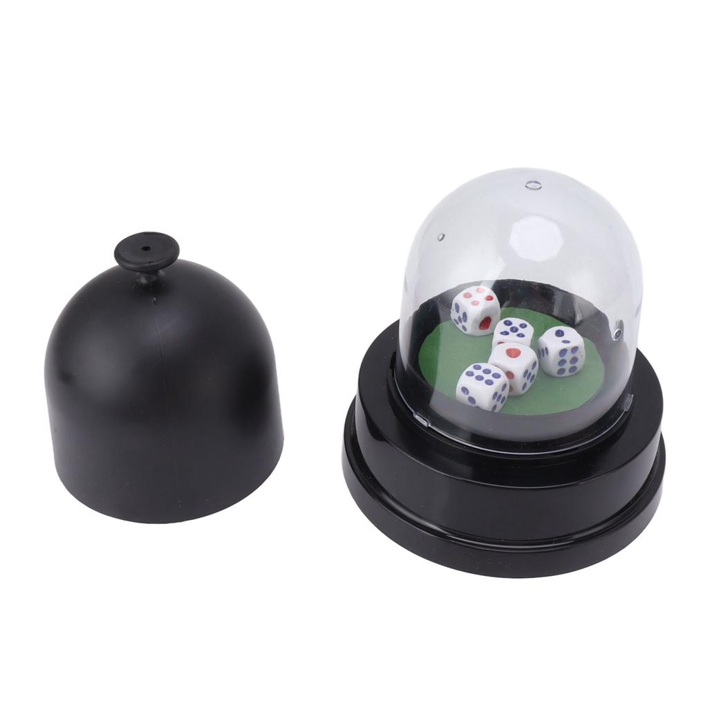 Automatic Dice Roller Cup Battery Powered Pub Bar Party Game Play with 5 Dices for Party Gathering