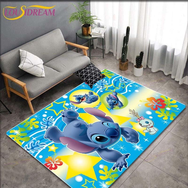 Anime Stitch Pattern Carpets Living Room Anti-Skid Area Rug Kids Bedroom Mats Yoga Mat Large Carpet Decor