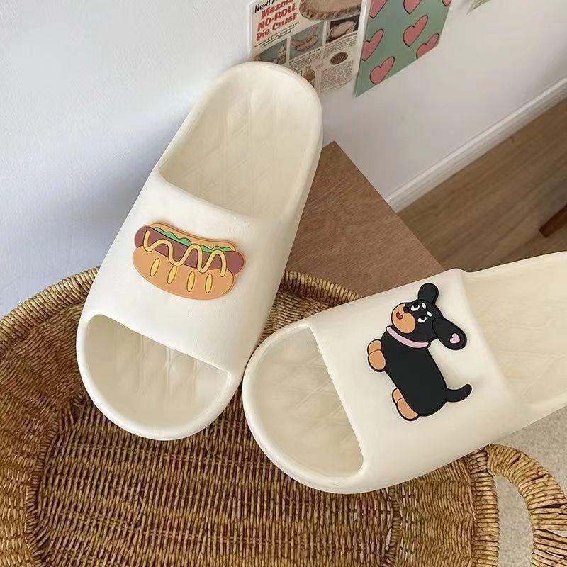 New summer cool slippers women's home leisure soft bottom beach wear thick bottom women's cartoon slippers
