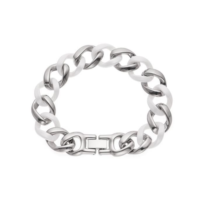 Bracciale a catena - CERAMIC LINE - 1323963 - Ceramica - Acciaio - Bianco