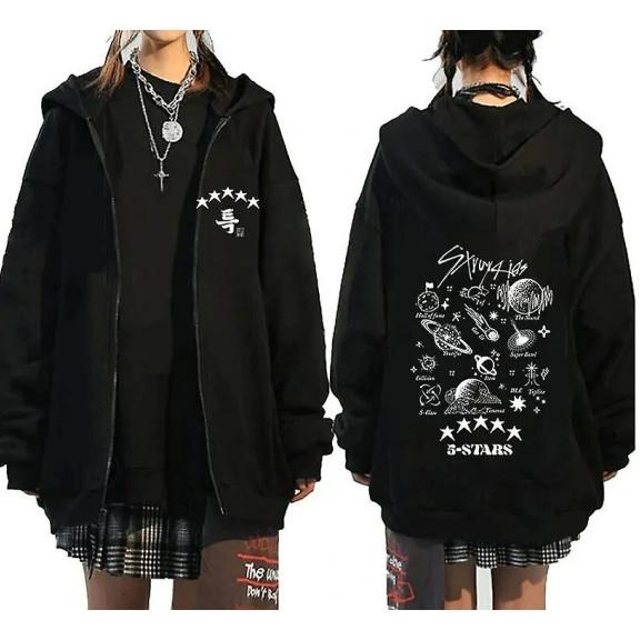 

Взрослые Женщины Мужчины Stray Kids Доминируют ATZ SKZ Принт Толстовка Свободная Молния Длинные Рукава Толстовка Куртка Пальто Верхняя Одежда XL