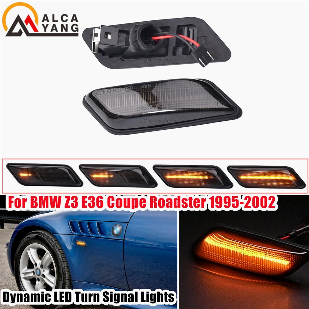 2X LED Side Marker Blinker Turn Signal Lights For BMW E36 Z3 1994 1995 1996 1997 1998 1999 2000 2001 2002 Dynamic Flowing Lamps