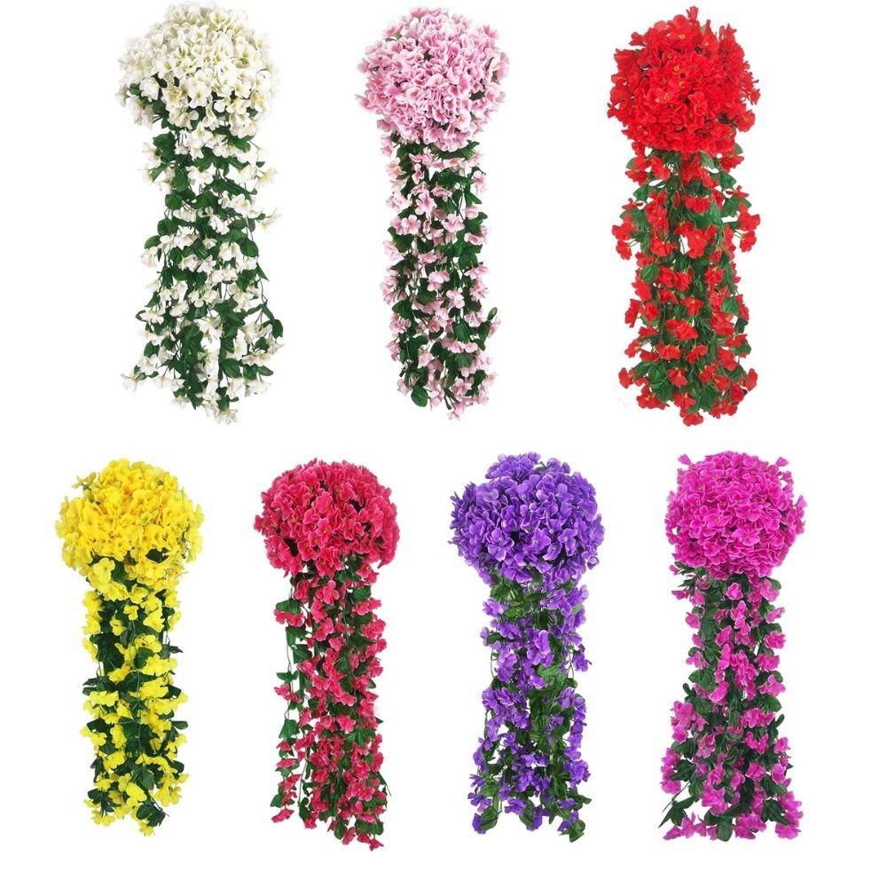 Petal Design Long Vine Roses Flower Rattan Faux Hanging Violets  Fall Decoration