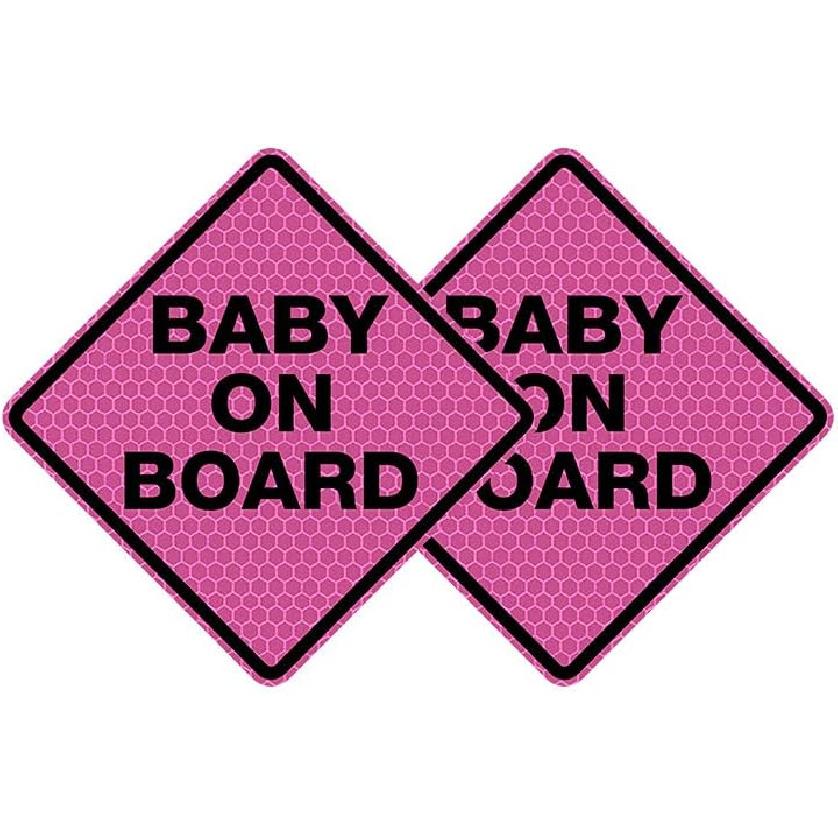 2pcs Reflective Car Sticker Baby on Board High Intensity Reflective Sticker for Car Waterproof Safety Warning Auto Bumper Window Sticker Kids on
