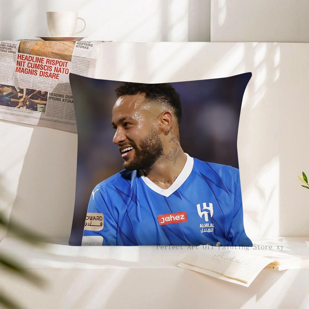 1 Stück F-Fußball N-Neymar Kissenbezug Quadratischer Kissenbezug Schlafzimmer Sofa Raum Dekoration Lässiger Kissenbezug