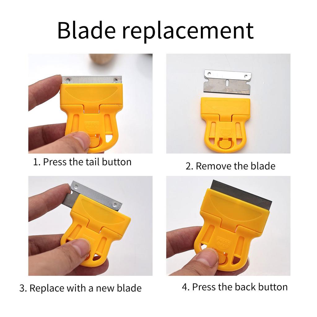 Professional Nail Scraper Tool with Plastic Handle and Stainless Steel Blade for Efficient Adhesive Removal On Glass