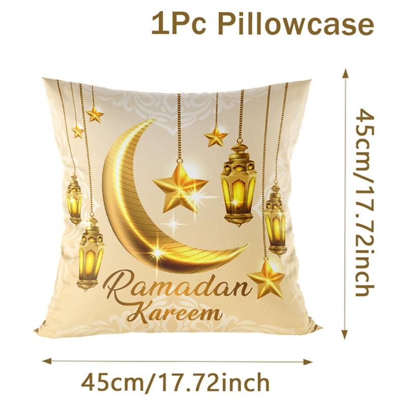 2026 Eid Mubarak Pillowcase Decor for Home Sofa Cushion Cover Islamic Ramadan Kareem Decoration Mosque Muslim Pillow Cover Gifts