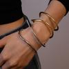 Double-layer Wide Irregular Open Bangle Zinc Zinc Alloy Exaggerated Bracelet Metal Cuff Bangles  Decoration