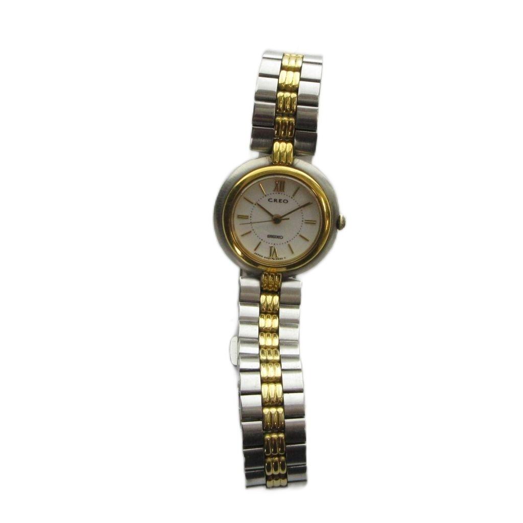 SEIKO CREO White 4N21-0140 Watch, Quartz, Dial, Silver/ Gold Tone, GY18/ MQ, Women's