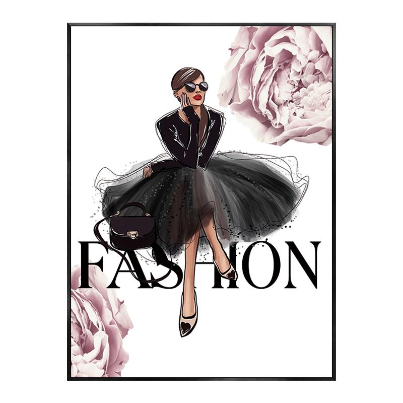 

Модный женский постер с духами, розовый цветок, сексуальный макияж для губ, декоративные картины, холст, настенные картины, домашний декор для комнаты для девочек, современный 40x60cm No Framed