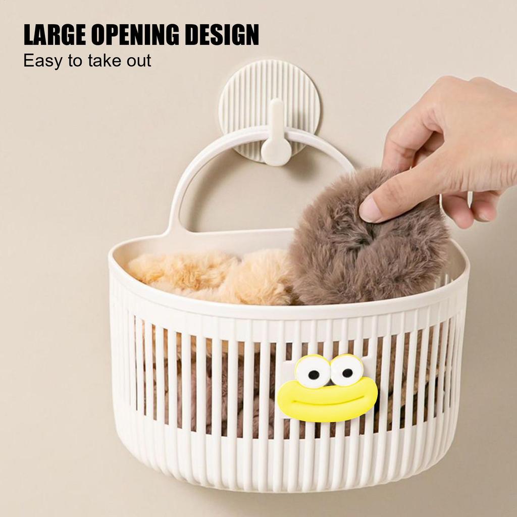 Wall Baskets Wall Mounted Storage Basket With Hook No Drill Organizing Bag With Hook Over Door Bathroom Organizer For Kitchen
