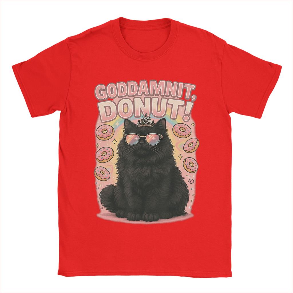 Streetwear T Shirt Summer Goddammit Donut Princess Cat Trendy Cool TShirts Cotton Tee Shirt for Man Awesome Short Sleeve Tees