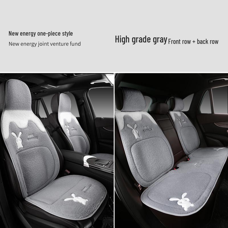 Universal Plush Winter Car Seat Cushion - Thick, Warm, Goddess Style for Five-Seaters