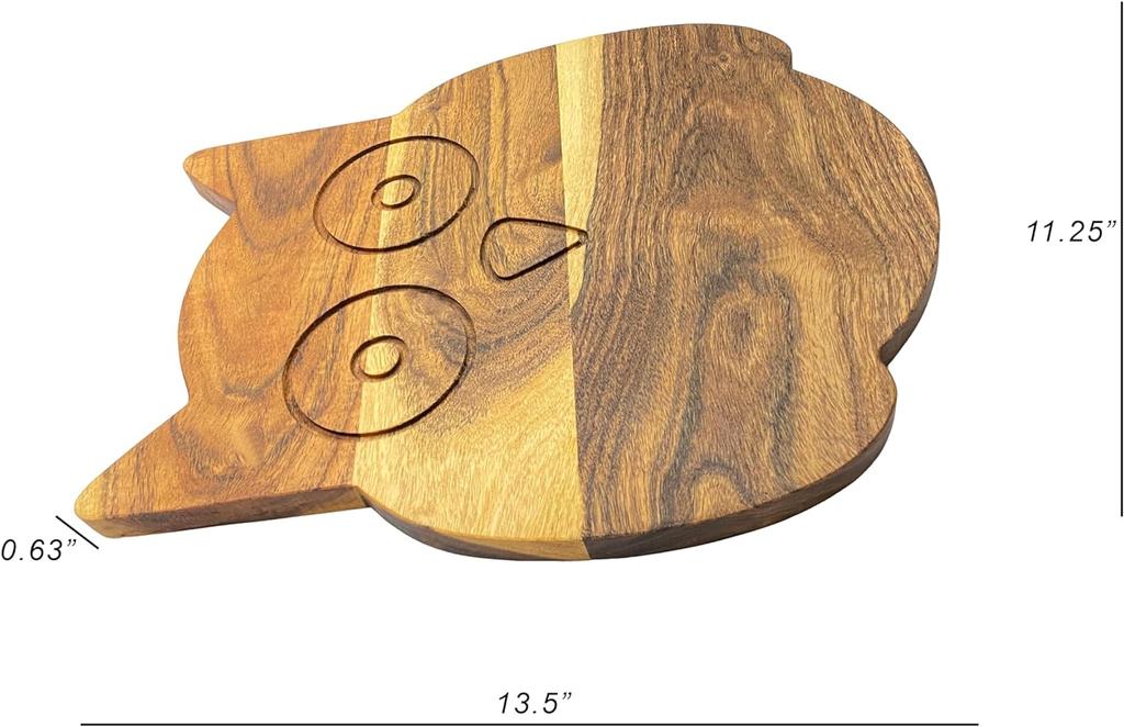 Halloween Cutting Board, Acacia Night Bird Shaped Wood Cutting Boards, Serving Charcuterie Board, Ideal for Chopping Meat