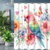 Flower and Birds Pattern Bathing Curtain  Bathroom Shower Curtain Waterproof With 12 Hooks Home Deco Free Ship