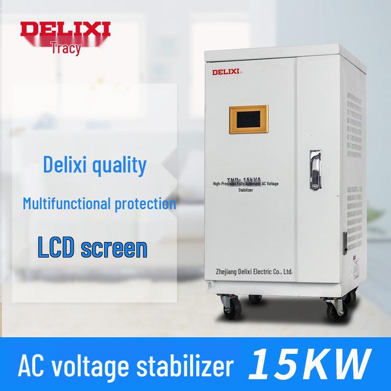 Stabilizator de tensiune automat monofazat DELIXI 15kW pentru uz casnic 220V.