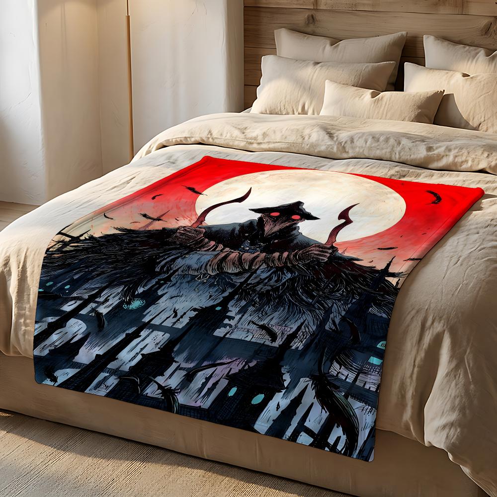 Game B-Bloodbornes Throw Short Plush Throw Blanket Soft Skin-Friendly Multi-Scene Home Office