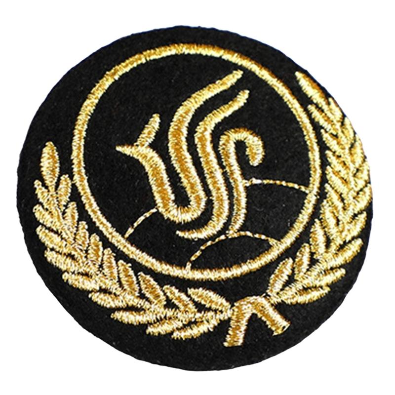 

Metal and Cotton Thread Marine Hat Badge Embroidered Designs for Sailor/Pilot/Railway Crew Hat and Costume Enhancement