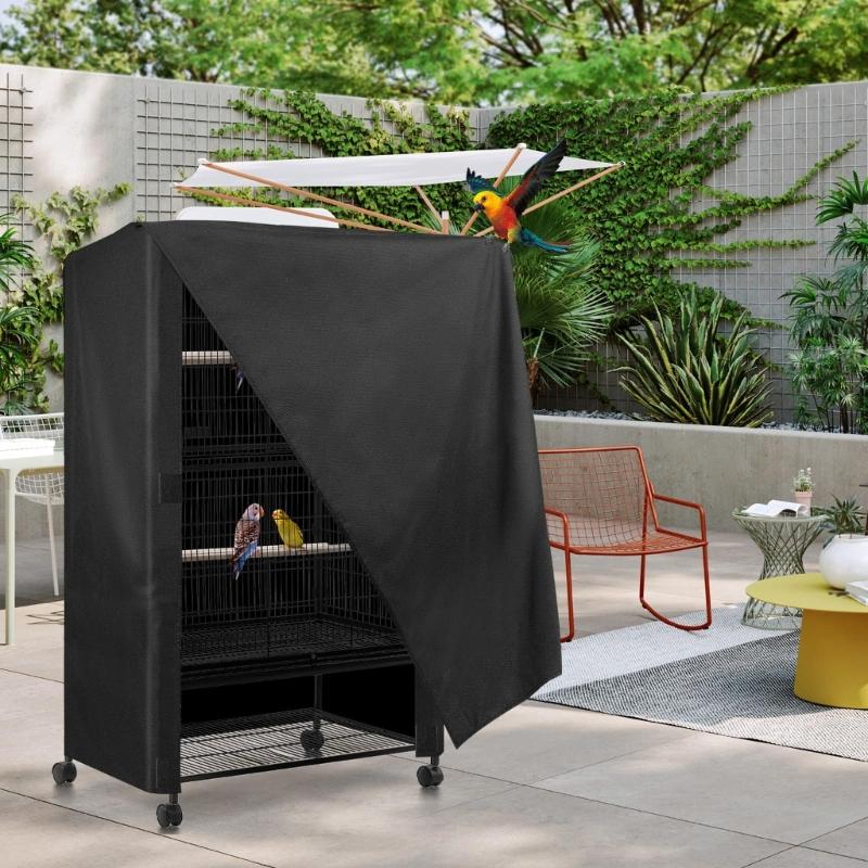 Duży zaciemniający pokrowiec na klatkę dla ptaków, oddychający pokrowiec na klatkę dla papug dla papużek falistych, nimf z regulowanymi zapięciami
