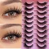 10 Pairs Of Fluffy False Eyelashes Set, Creating Natural Curled Eyelashes, Girl Group's Thick And Full False Eyelashes
