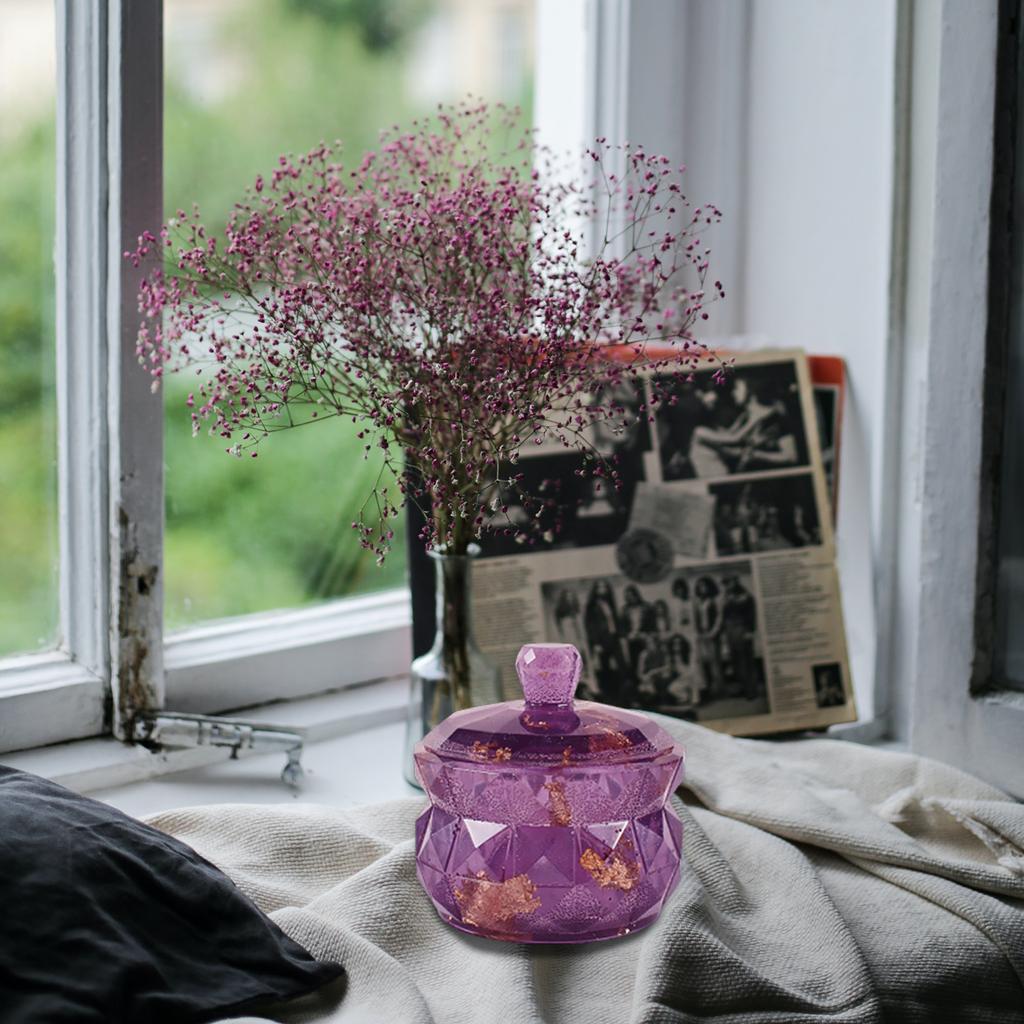 Diy Crystal Glue Mold Round Storage Box Mirror Silicone Mold with Lid Container Box Mould Home Decoration Tools Crafts