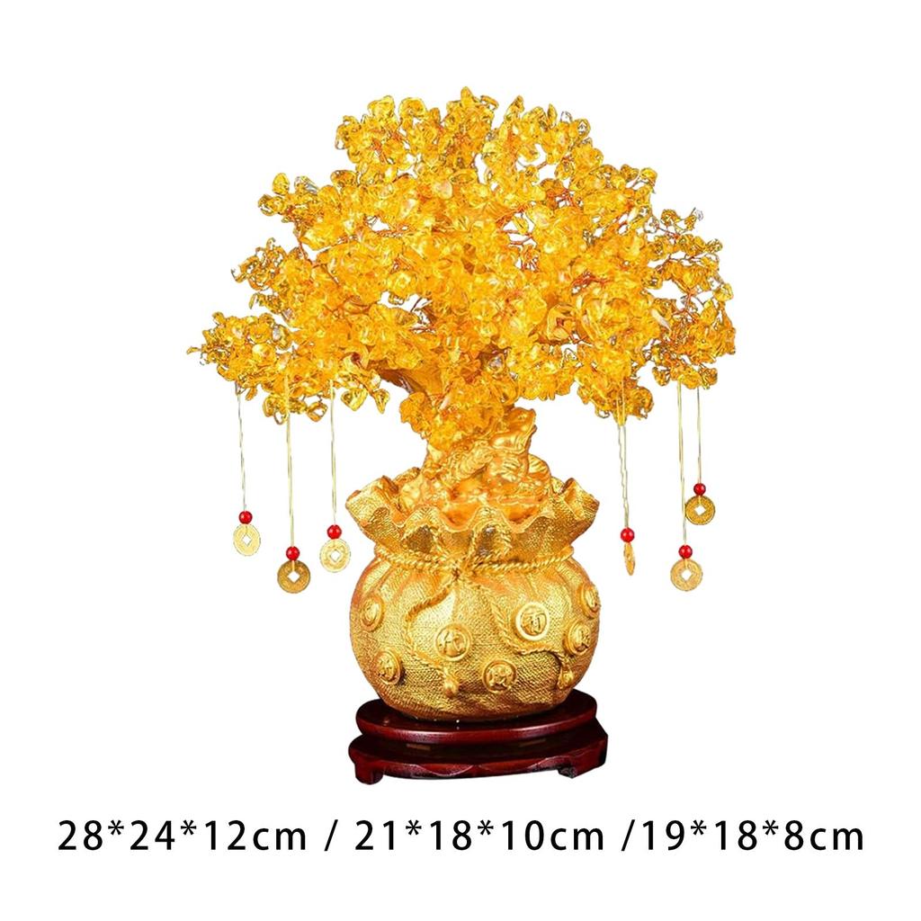 Money Tree Statue Lucky Tree Figurine for Birthday Gift Study Room Bookshelf