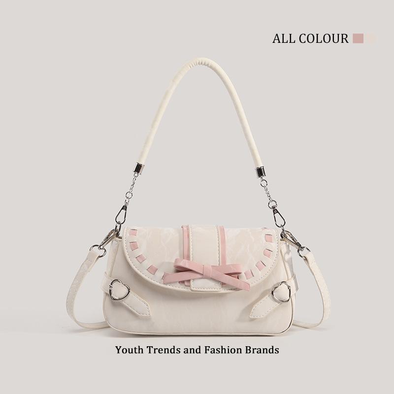 

New cute bow bag, shoulder underarm bag, versatile portable messenger bag, fashionable portable.