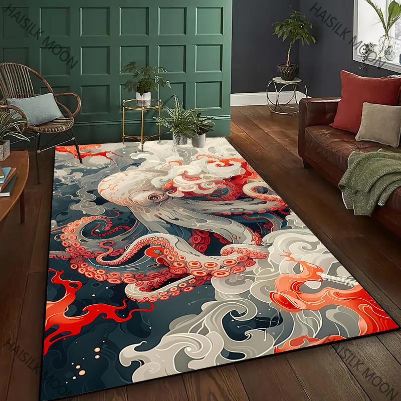 17 Styles Art Style Octopus Printed Carpet Living Room Bedroom Sofa Large Area Decorative Mat Kids Play Soft Non-slip Rugs Gift