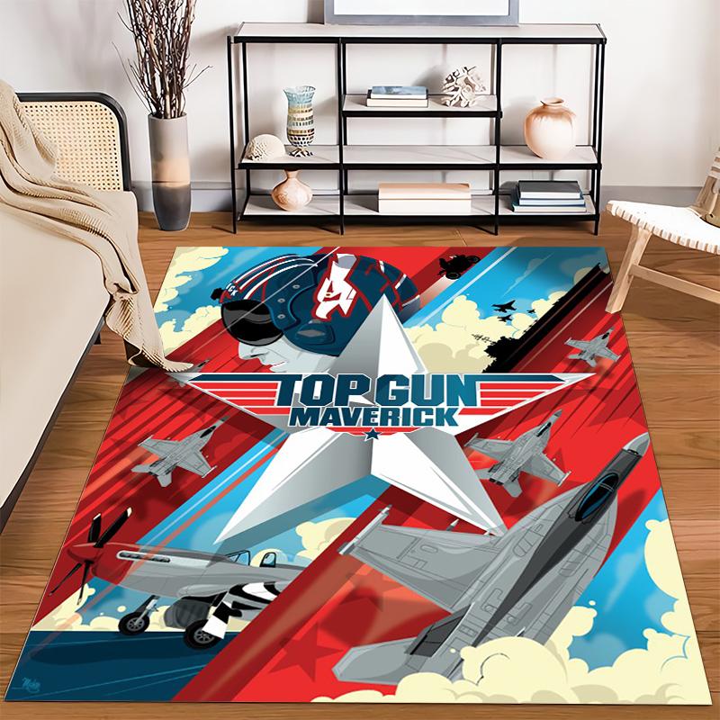 Top Gun Maverick Themed Carpet with Aircraft and Star Design Suitable for use as an anti-slip for living room bedroom sofas