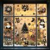 4/9 Sheets Christmas Stickers Removeable Window Cling Sticker Black Gold Cartoon Double-Sided No-Glue Santa Claus Snowflake Xmas