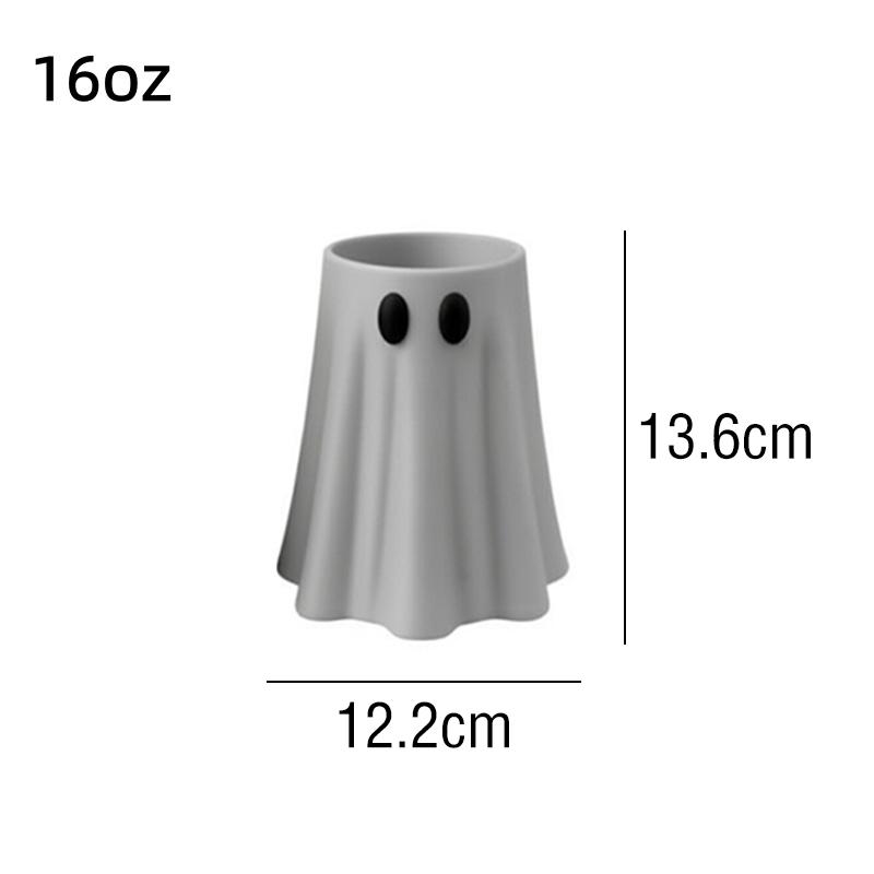 Halloween Ghost Shaped Can Holder 3D Printed Beverage Beer Soda Can Stand Spooky Drink Caddy for Party Decor Fun Desk Ornament