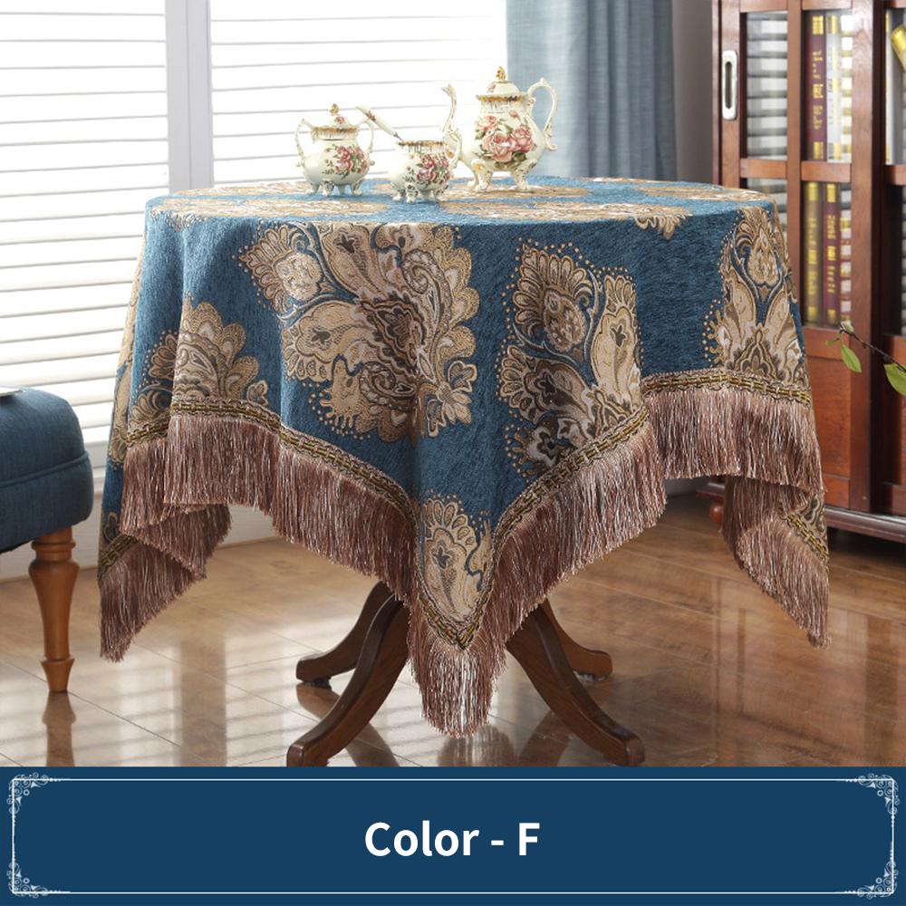 

Европейская ретро обеденная скатерть с кисточками жаккардовая ткань пылезащитный чехол для обеденного стола домашняя вышивка скатерть украшение Rectangle 140x200cm