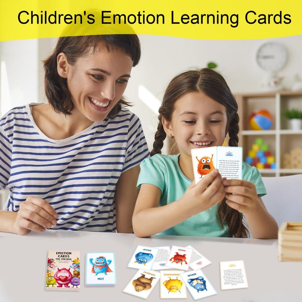 Emotions Flash Cards Realistic Picture Emotion Cards for Toddler Educational Learning Flashcard Compact for Kid Girls Boys