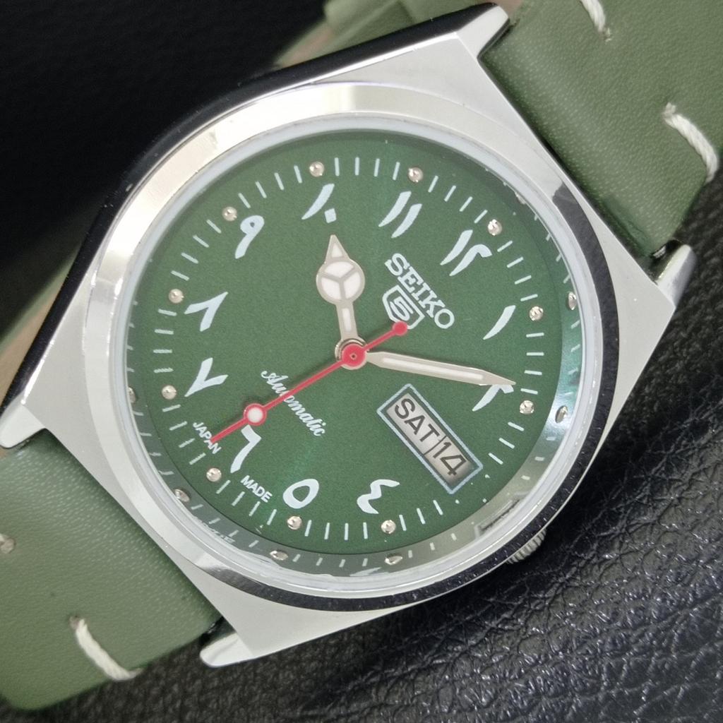

JAPAN VINTAGE REFURBISHED SEIKO 5 AUTOMATIC 6309A MENS GREEN WATCH a441313-5 Sk-a441313
