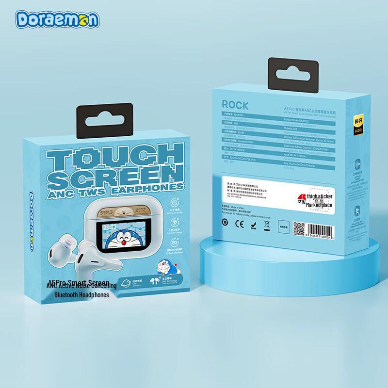 ROCK Doraemon A5 Pro Smart Screen ANC True Wireless Earbuds