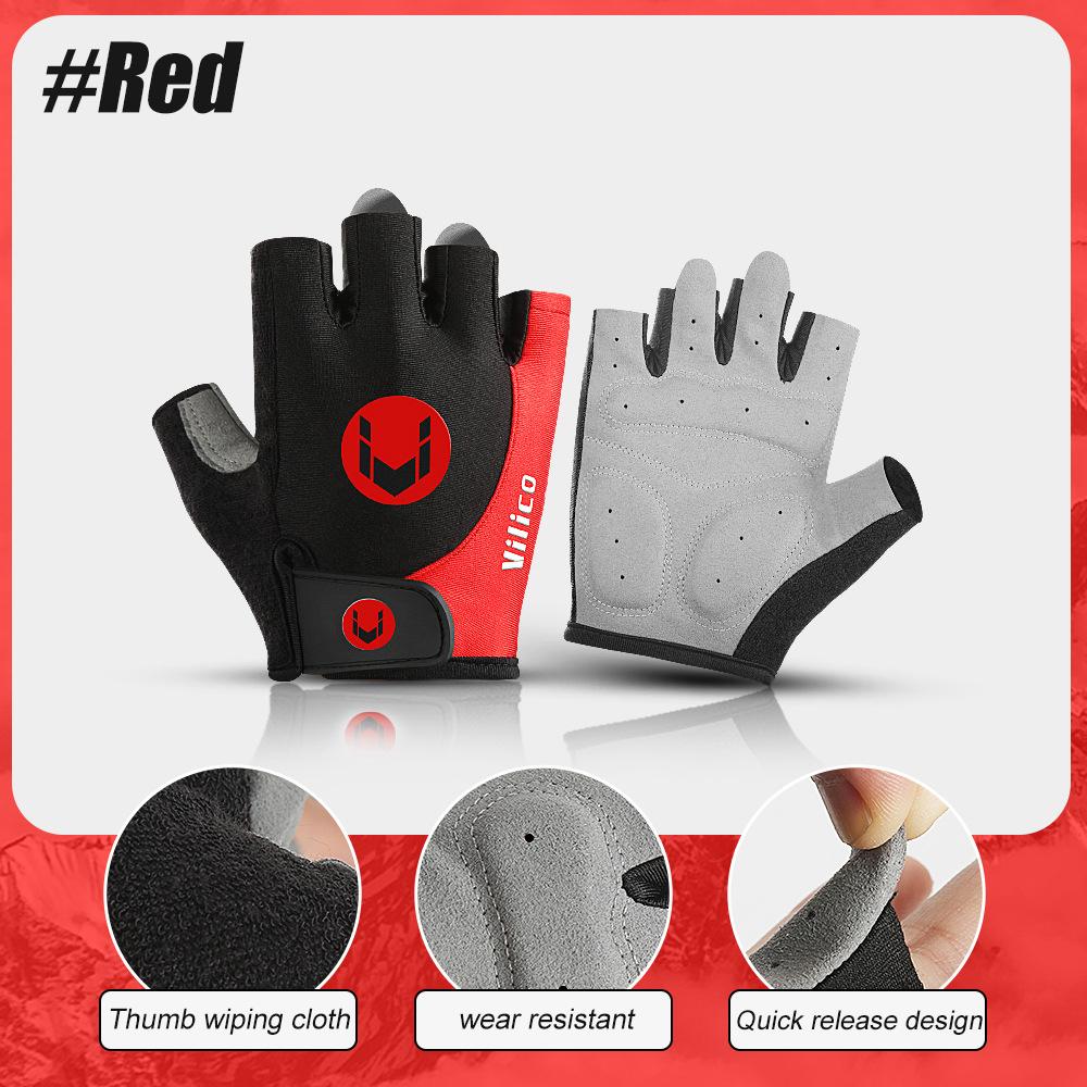 1Pair Cycling Gloves - Shock-Absorbing Anti-Slip Bike Gloves For Men Women,Breathable Half Finger Riding Gloves For Mtb Biking