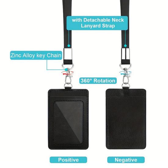 Suport pentru carduri de 2 buc. Suport pentru cărți de identitate, retractabil transparent, cu insignă cu clemă