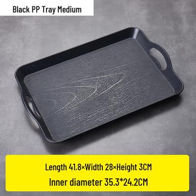 LISM Melamine Rectangular Serving Tray with Double Handles