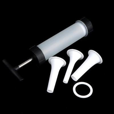 Meat Fillers Machine Sausage Maker Stuffer Push Manual Press 3 Nozzles Funnel