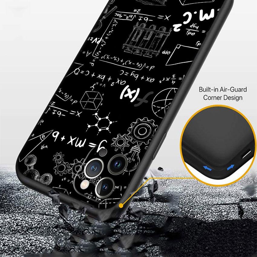 CJ27 Chemical Maths Equation Formula Soft Shell Phone Case for iPhone 16 15 14 13 12 Pro Max Plus Mini