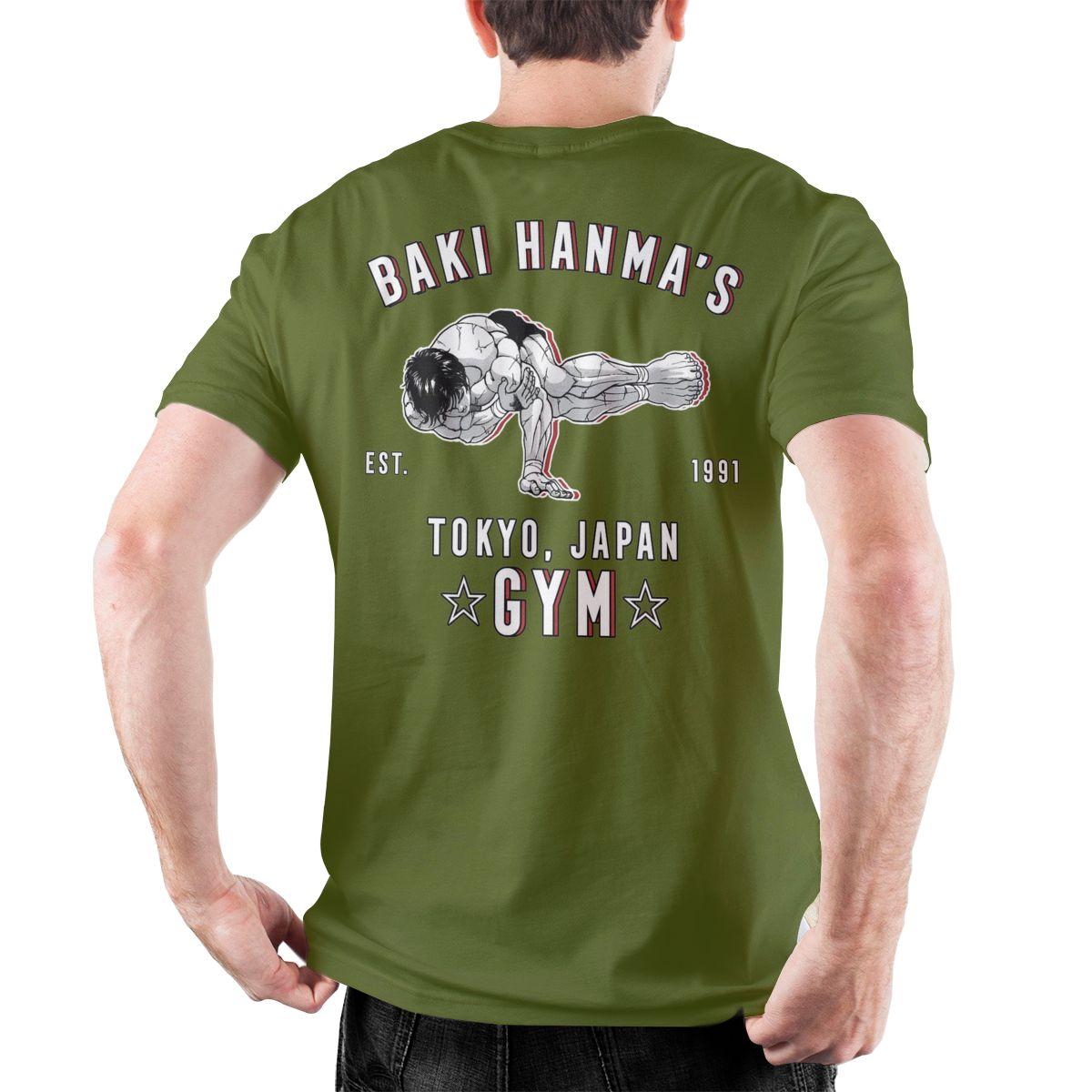 

Baki Hanma s Gym Men s T Shirt Anime Vintage Tee Shirt Short Sleeve Crewneck T-Shirt Pure Cotton Plus Size Clothes 4XL