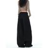 Black High-Waisted Loose-Fitting Slimming Summer Thin Trousers for Women, Plus-Size Casual Drapey Scythe Pants