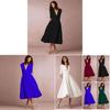 Robe élégante et décontractée en maille pour femme, avec col en V, disponible en plusieurs couleurs.