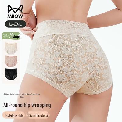 Damen nahtlose Spitze Hüftwickel Unterwäsche 3er-Pack