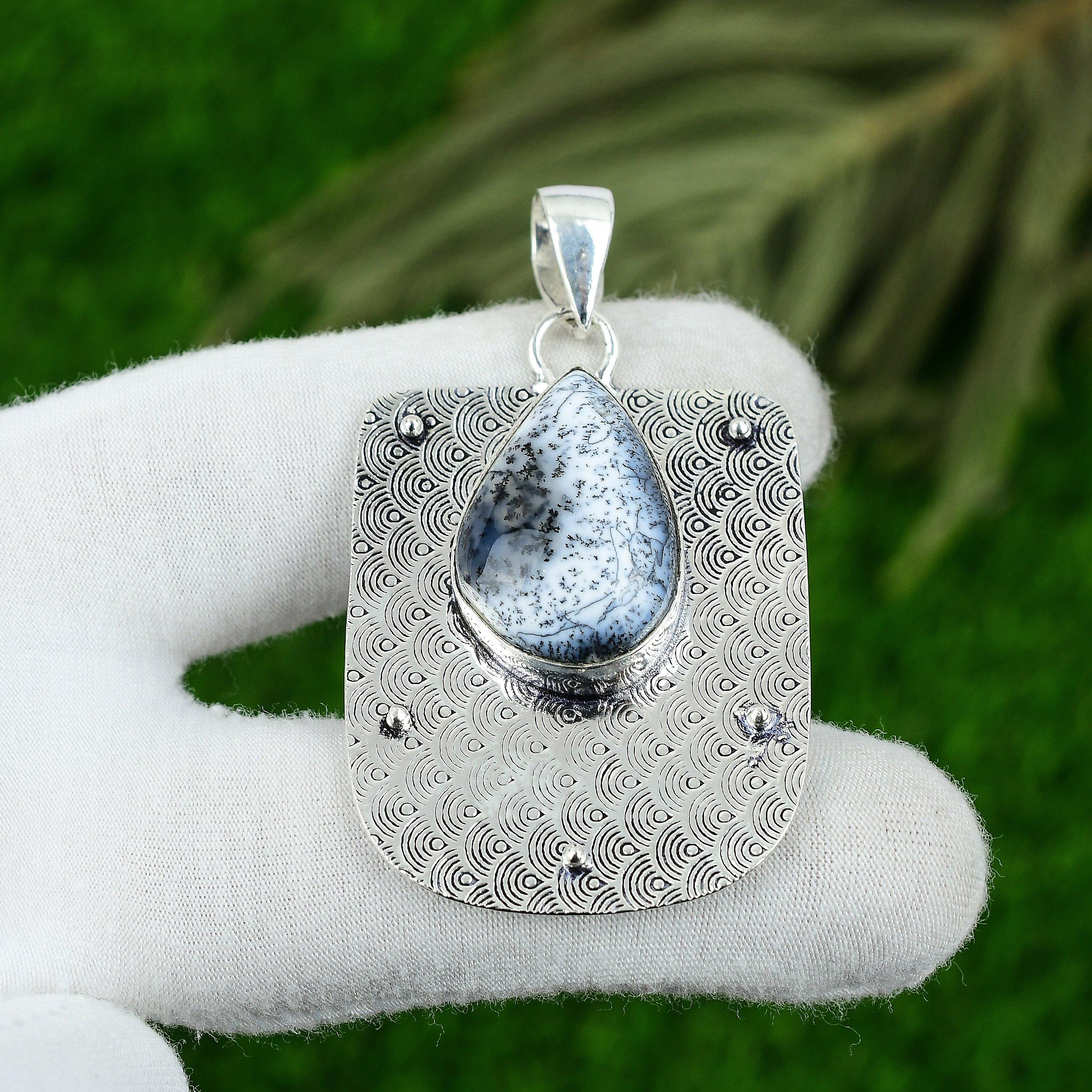 

Серебро 925 пробы Дендрит Опал Драгоценный камень Помолвка Свадьба День рождения Подвеска