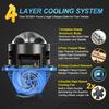 MAXGTRS 2x Laser 3.0 Inch Bi LED Hyperboloid Projector Lens H7 H4 9005 9006 Headlight Bulb Lenticular Optics For Hella 3R Car Accessories