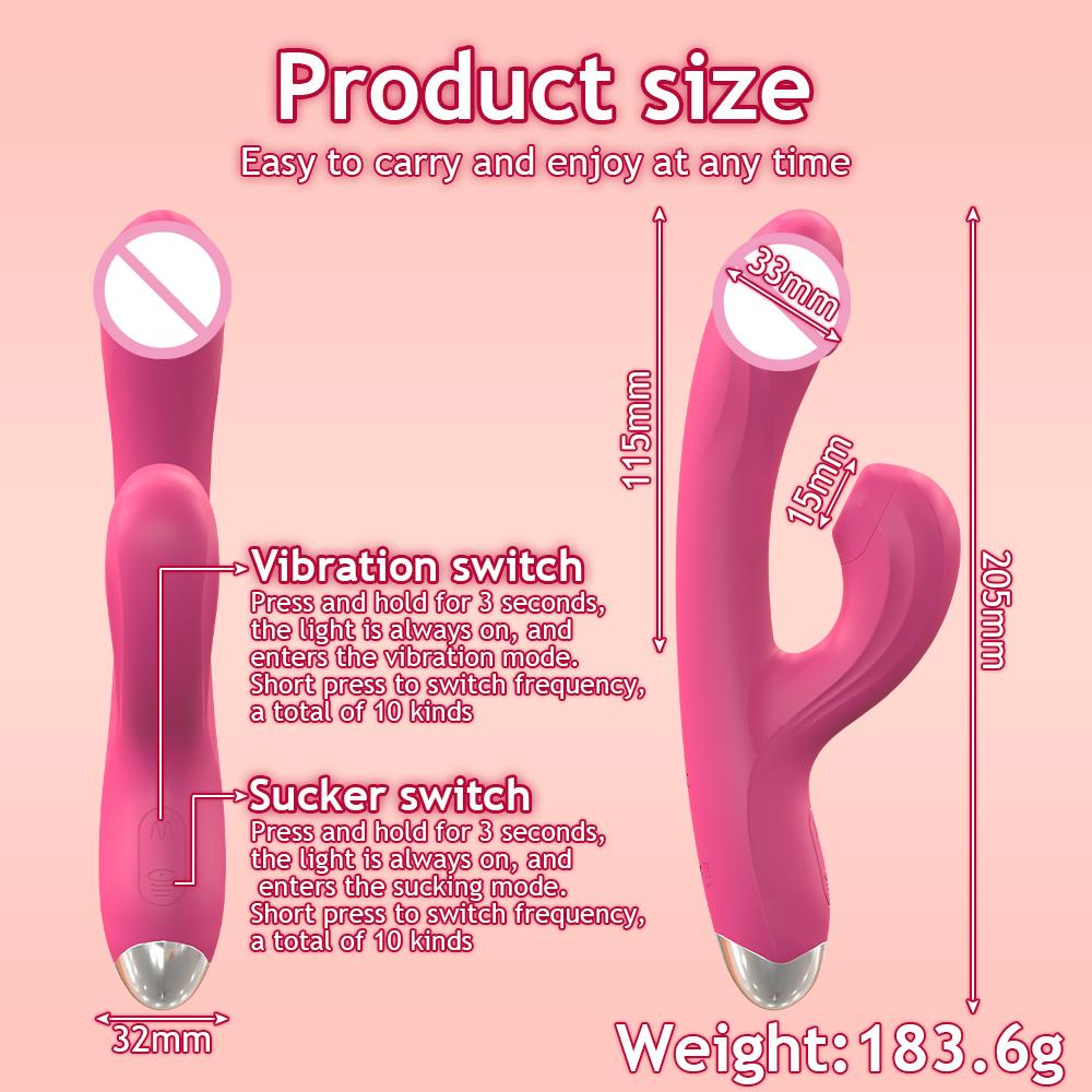 Rabbit Vibrator Clit Sucking Stimulation Dildo Vibrating Vaginal Massage G Spot Masturbation Couple Toys Female Adult Products