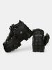 Fashion Punk Style Platform Women Ankle Boots Women's Motorcycle Boot Fashion Ladies Chunky Shoes Metal Decor Black BIG Women Boots New
